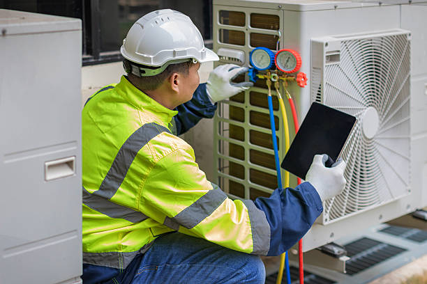 Professional Air Duct Cleaning technician working in Glenville, CT